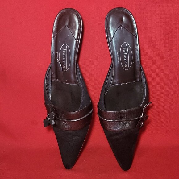 Talbot Black Pumps Low Heel Mules 5 1/2 M - Picture 4 of 13